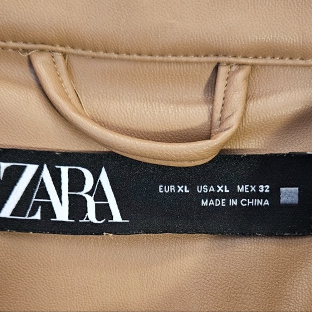 Zara Faux Leather Short Trench Coat - Picture 10 of 15